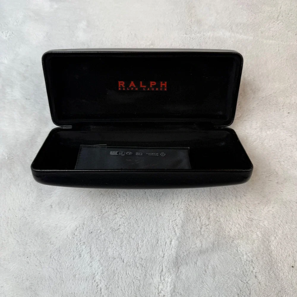 Ralph‎ Lauren Black Hard Case Eyeglass Sunglasses Holder Box with Red Logo